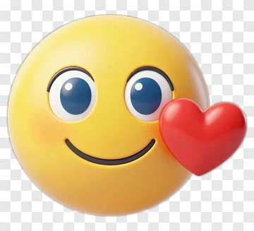 Smiling Emoji Holding Heart PNG