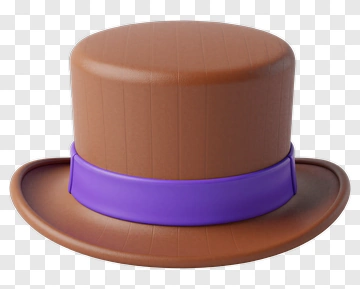 Brown Top Hat With Purple Band PNG