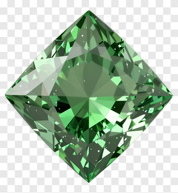 Faceted Green Gemstone PNG
