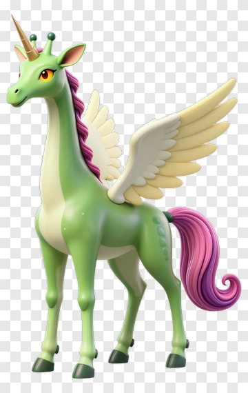 Green Pegasus With Pink Mane And Wings PNG