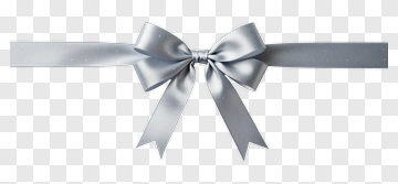 Silver Bow Ribbon PNG