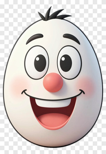 Cartoon Egg With Smiling Face PNG