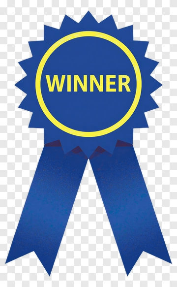 Blue And Yellow Winner Ribbon PNG