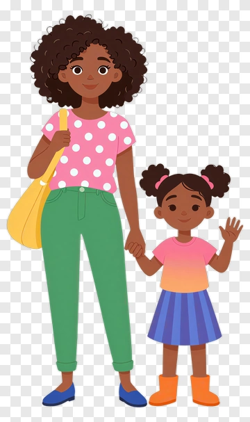 Mother And Daughter Holding Hands PNG
