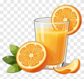 Orange Juice With Slices PNG