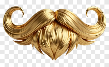 Golden Mustache PNG
