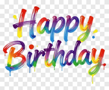 Happy Birthday In Rainbow Paint PNG