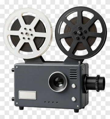 Vintage Film Projector With Reels PNG