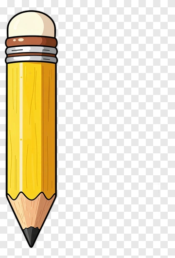 Yellow Pencil With Eraser PNG