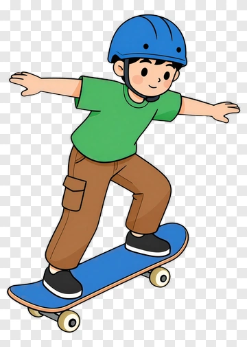 Cartoon Skateboarder In Action PNG