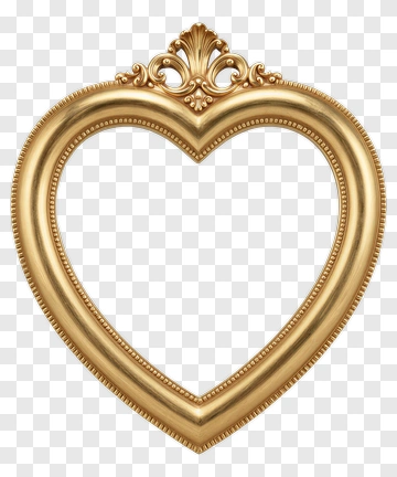 Golden Heart Frame PNG