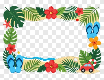 Tropical Beach Frame Design PNG