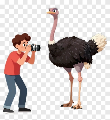 Photographer Capturing Ostrich PNG