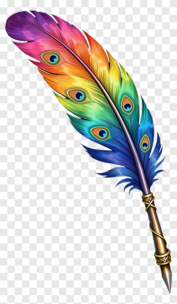 Rainbow Feather Quill PNG