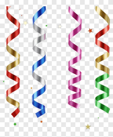 Colorful Confetti Ribbons Hanging PNG