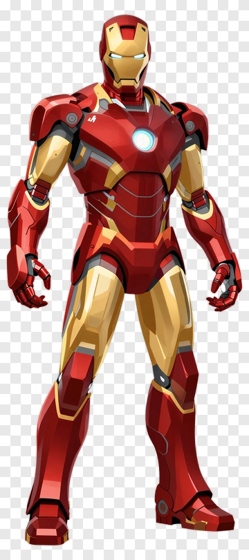 Iron Man In Red And Gold Suit PNG