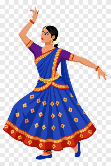 Graceful Indian Dancer In Traditional Attire PNG
