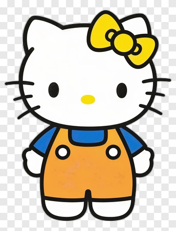 Hello Kitty In Overalls PNG