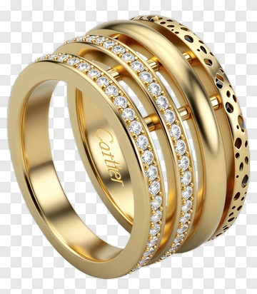Cartier Gold Diamond Ring PNG
