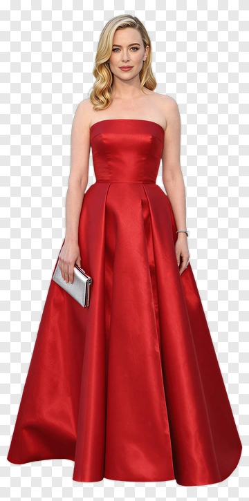 Woman In Red Dress At Oscar Event PNG