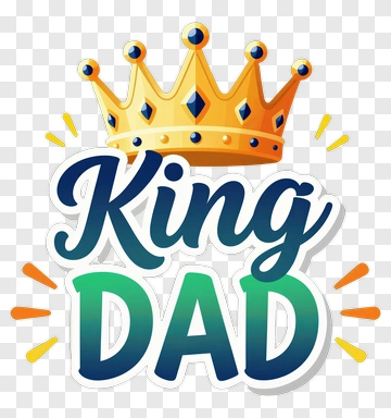 King Dad Celebration Design PNG