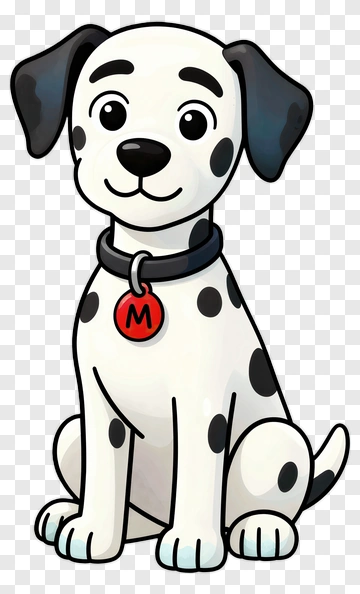 Cute Dalmatian Puppy With Red Tag PNG