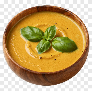 Creamy Soup With Fresh Basil PNG
