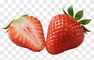 Fresh Strawberry With Cut Section PNG