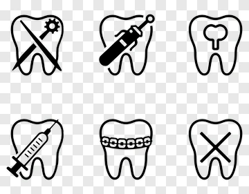 Dental Care Icons Set PNG