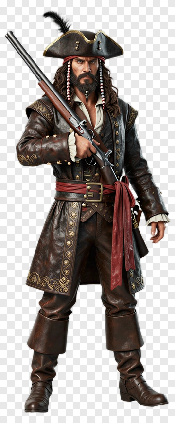 Pirate With Flintlock Pistol PNG