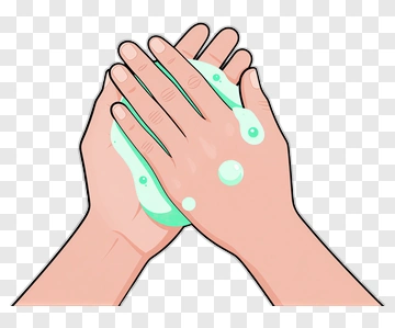 Washing Hands With Soap Bubbles PNG