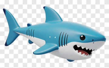 Blue Cartoon Shark PNG