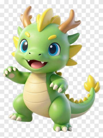 Cute Green Dragon PNG