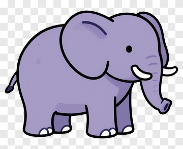 Purple Cartoon Elephant PNG