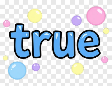 Blue Word True With Colorful Bubbles PNG