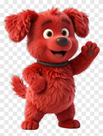 Red Puppy Waving PNG