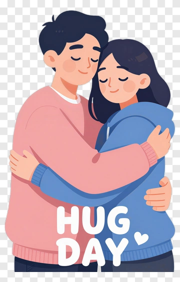 Couple Hugging For Hug Day PNG
