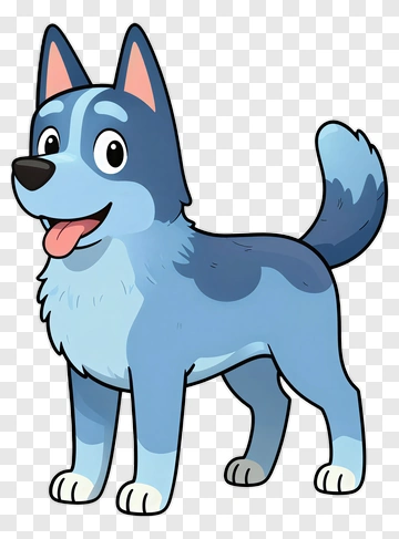 Blue Cartoon Dog With Pink Ears PNG