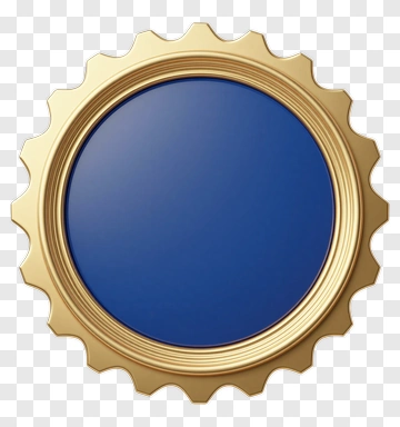 Gold Frame With Blue Circle PNG