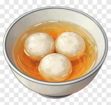 Tangyuan In Orange Soup PNG
