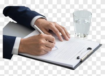 Hand Signing Document With Pen PNG