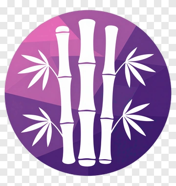 Bamboo And Leaves In Purple And Pink PNG