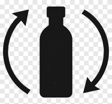 Black Bottle With Circular Arrows PNG