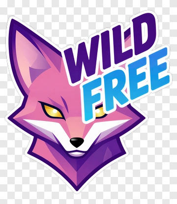 Pink Fox Logo With Wild Free Text PNG
