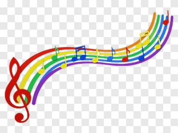 Rainbow Musical Notes With Treble Clef PNG