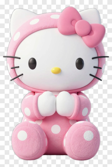 Hello Kitty In Polka Dot Outfit PNG