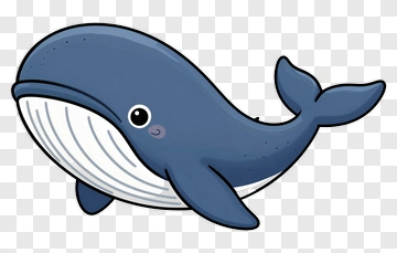 Cute Blue Whale PNG