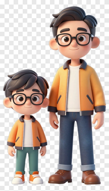 Father And Son Cartoon Characters PNG