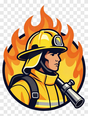 Firefighter In Action PNG