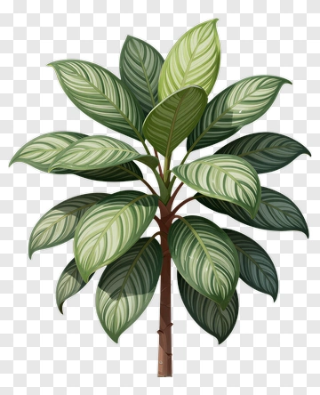 Plant With Variegated Leaves PNG